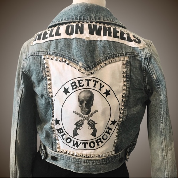 Upcycled Denim Jacket with Betty Blowtorch Tee - Picture 1 of 1
